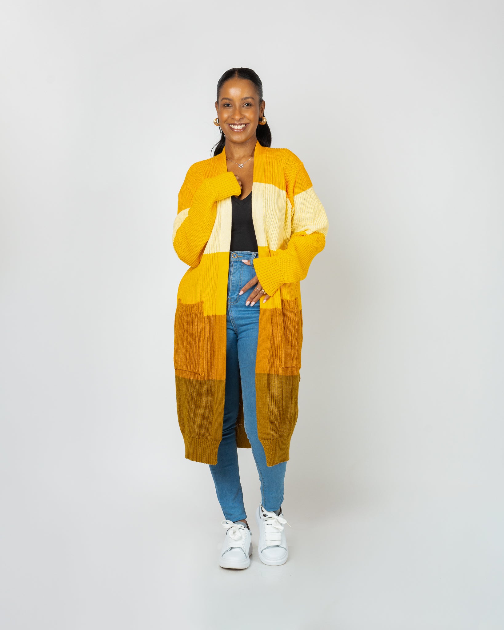 Mustard Monochrome Midi Cardigan